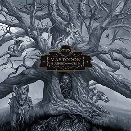 Mastodon album cover: detailed, dark illustration of a gnarled tree with creatures.