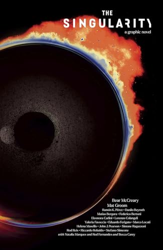 Book cover: "The Singularity," a graphic novel with a dark, swirling image.