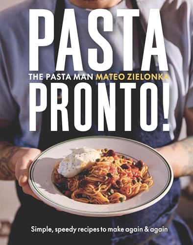 Book cover showing a person holding a plate of pasta topped with burrata cheese.