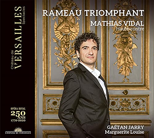 CD cover featuring countertenor Mathias Vidal in a suit, ornate gold backdrop.