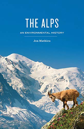 Book cover: snowy Alps mountain range with an ibex in foreground.