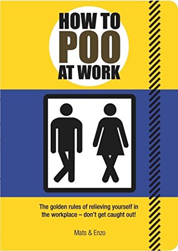 Book cover with yellow and blue sections featuring male and female restroom symbols.