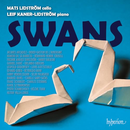 CD cover for “Swans” by Lidström and Kaner-Lidström, featuring origami swans.