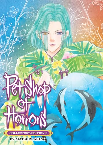 Manga cover featuring a teal-haired character in a floral kimono with two orcas.