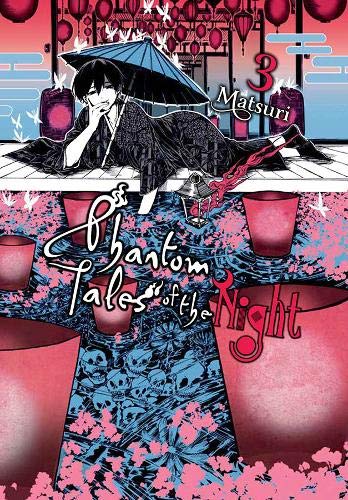 Manga cover: reclining man with umbrella, skulls, and floral patterns.