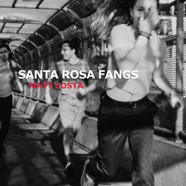Black and white album cover with blurred figures and text “Santa Rosa Fangs”.