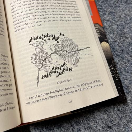 An open book page showing a hand-drawn map of Kegata and Apowo villages.