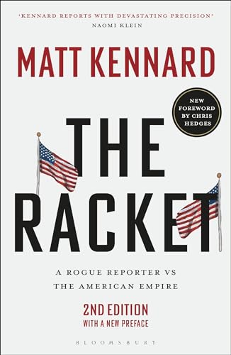 Book cover for The Racket featuring large text and two American flags.