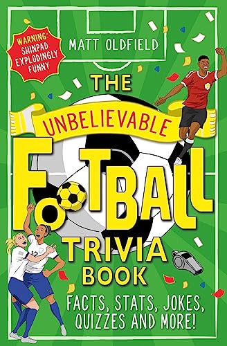 Book cover with cartoon footballers, a football, and large yellow text.