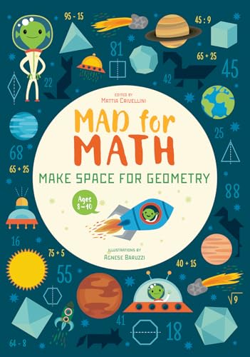 Book cover with colorful space-themed illustrations and math equations.