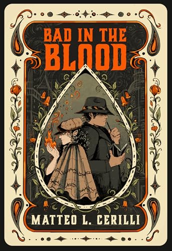 Book cover: two figures in hats with a city backdrop and flames.