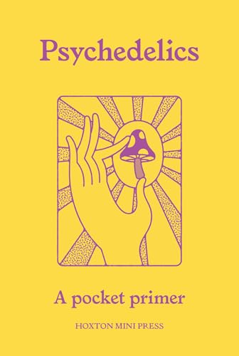Book cover with yellow background, purple text, and an illustration of a hand holding a mushroom.