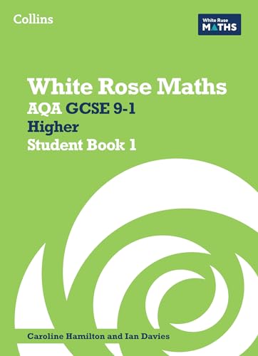 Green textbook cover with white spiral design and text: "AQA GCSE 9-1 Higher".