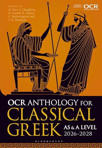 Book cover featuring black-and-orange Greek-style illustrations of two figures with text below.