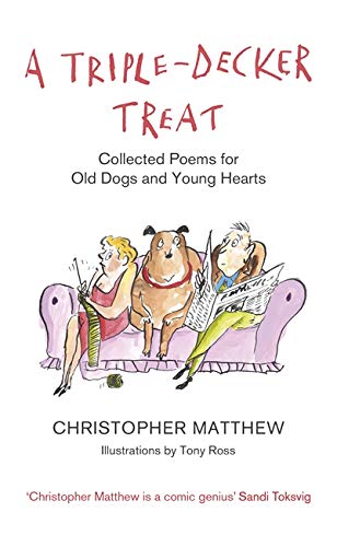 Book cover with cartoon illustration of people and a dog on a sofa.