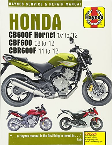 Haynes service and repair manual cover for Honda CB600, CBF600, and CBR600F motorcycles.