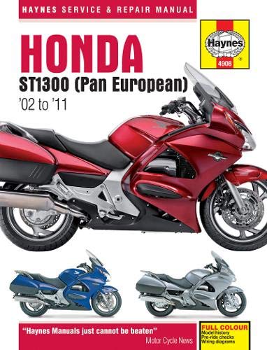Red Honda ST1300 Pan European motorcycle repair manual cover.