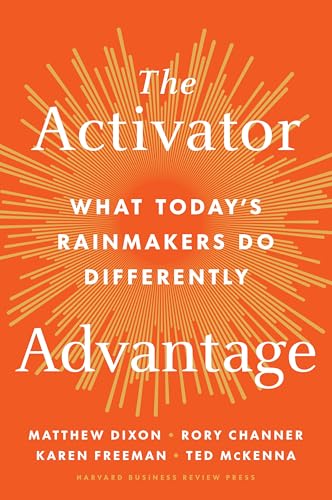 Book cover for The Activator Advantage with white text on an orange sunburst background.