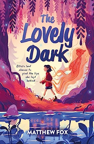 Book cover: girl walking toward a glowing figure in a forest.