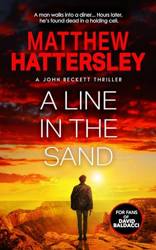 Book cover: desert landscape with a lone figure, red sky, bold title.