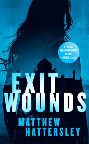 Book cover: shadowy figure, building, and large white text “Exit Wounds”.