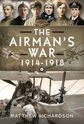 Book cover: “The Airman’s War, 1914-1918” featuring WWI pilots and aircraft.