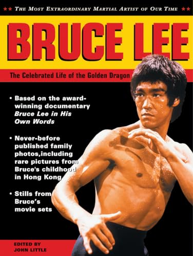 Book cover featuring Bruce Lee in a fighting stance, black background.