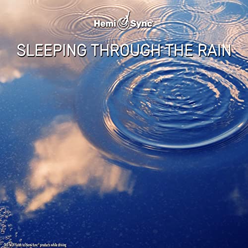 CD cover with water ripples, clouds, and "Sleeping Through The Rain" text.