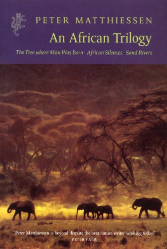 Book cover: "An African Trilogy" with elephants in a savanna landscape.