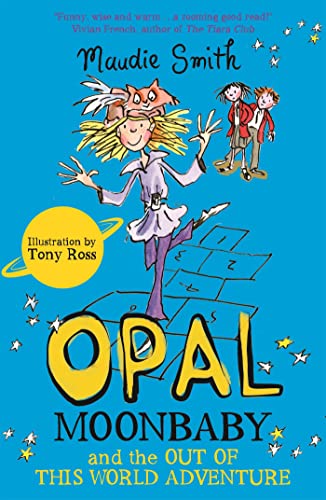 Book cover with a girl, cat, and yellow title text "OPAL".