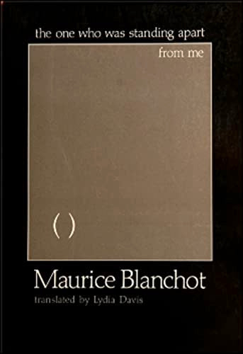 Book cover: brown background, simple bracket symbol, author Maurice Blanchot.