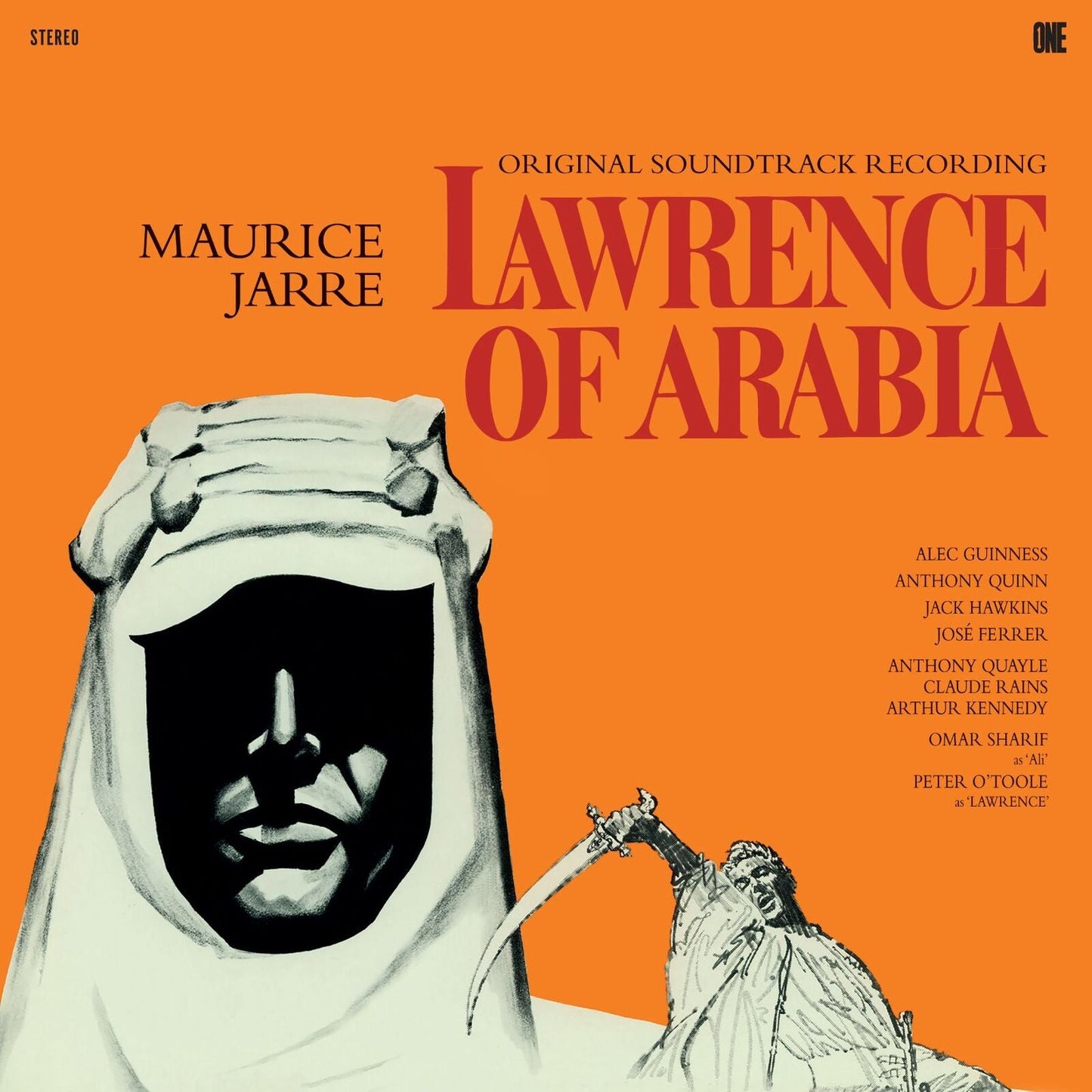 Record album cover for "Lawrence of Arabia" soundtrack by Maurice Jarre.