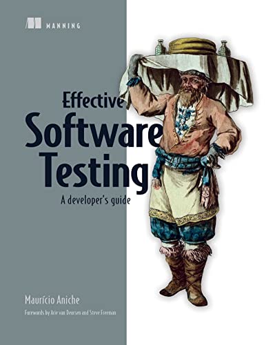 Book cover: "Effective Software Testing" with illustration of a man carrying goods.