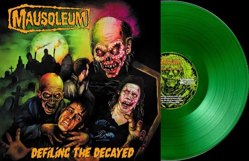 Album cover art featuring zombies in a graveyard next to a green vinyl record.