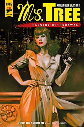 Comic book cover featuring a woman with a gun in a trench coat.