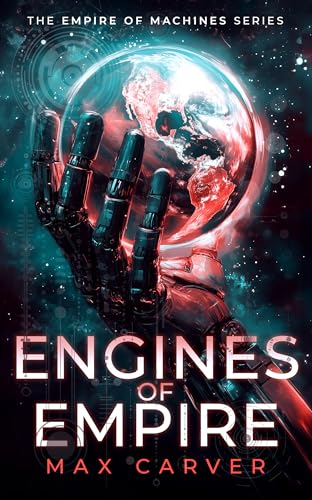 Book cover: robotic hand holding a glowing Earth within a sphere.