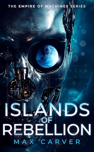 Book cover featuring a robotic face with Earth reflected in its eye.