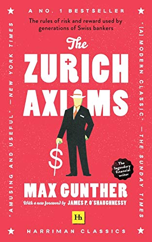 Red book cover featuring “The Zurich Axioms” title and a silhouetted man.