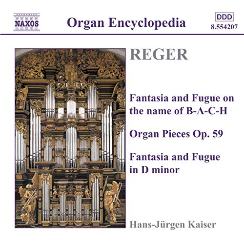 CD cover for Max Reger organ works, featuring a baroque organ.