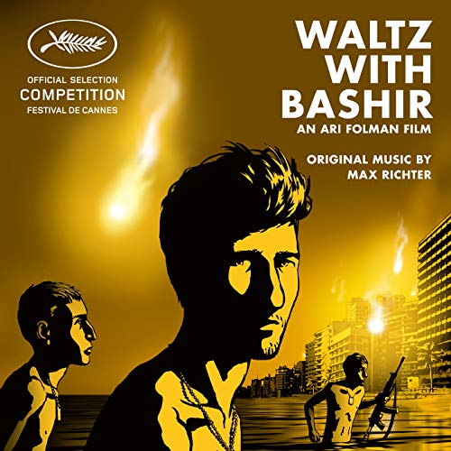 "Vinyl album cover with silhouetted men against a yellow, cityscape background."