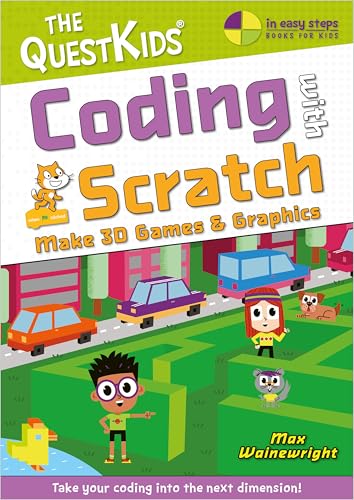 Book cover: "Coding with Scratch" featuring cartoon characters and vehicles.