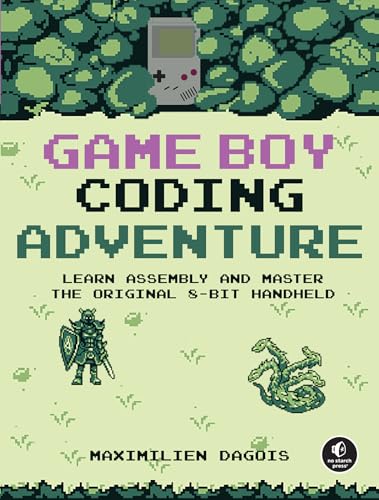Book cover with pixelated Game Boy, knight, and dragon imagery.