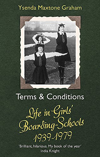Book cover: "Terms & Conditions" with a black and white photo of schoolgirls.