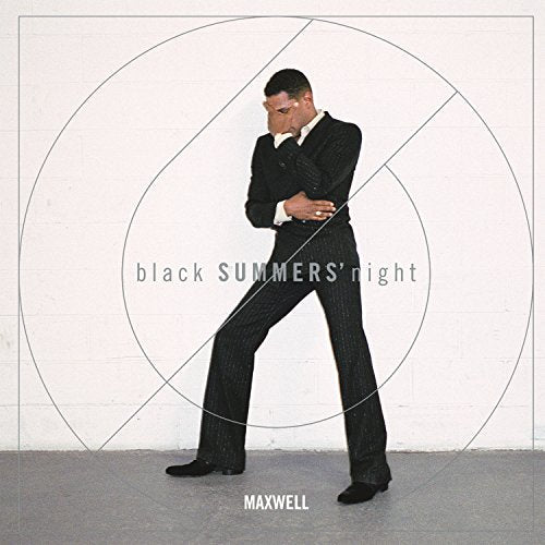 Maxwell album cover: man in suit with concentric circles design.
