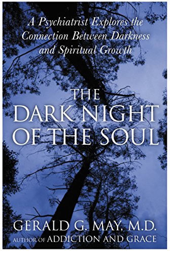 Book cover: dark trees against a blue sky, title "The Dark Night of the Soul.