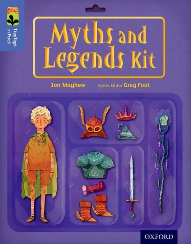 Book cover featuring a boy and mythical armor/weapon illustrations.