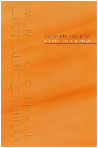 Book with hymns, music notation, and cover art likely featuring a church or cathedral.