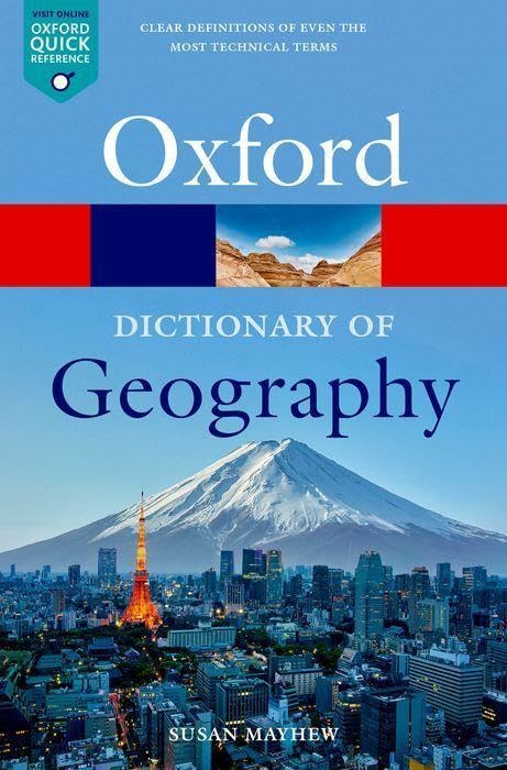 Oxford Dictionary of Geography cover with Mount Fuji and city skyline.
