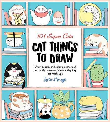 Book cover with colorful illustrations of cats and cat-themed objects.