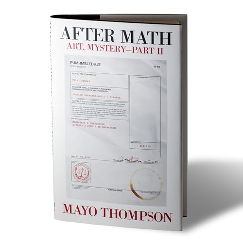Book cover: "After Math" with document imagery and red seals.